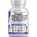 อาหารเสริมบำรุงสายตา Vitamins-Bilberry-Zeaxanthin-Resveratrol-Astaxanthin by Multimacular -60 Capsules