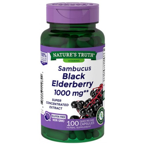 อาหารเสริม ออลเดอร์เบอร์รี่ Nature's Truth Sambucus Black Elderberry 100 Capsules