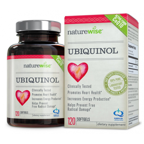 Coq10  NatureWise Ubiquinol with 100% Pure Kaneka QH, the Active Form of CoQ10, 100 mg, 120 Softgels