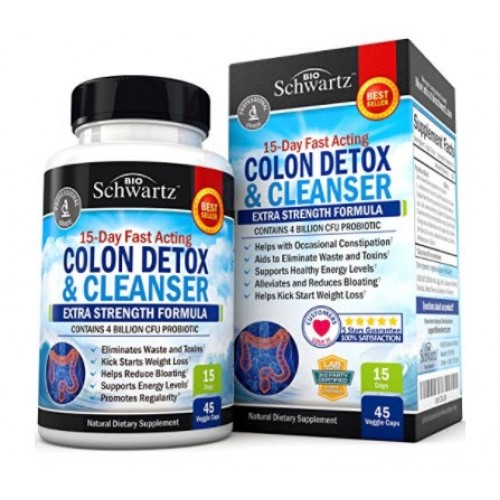 อาหารเสริม ดีท็อกยี่ห้อ Colon Cleanser & Detox for Weight Loss BioSchwartz