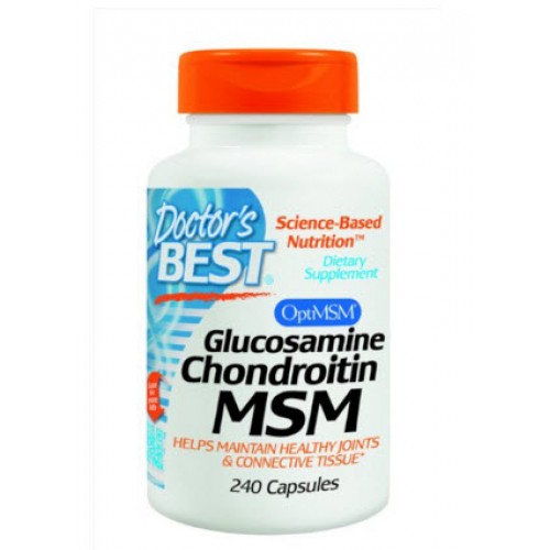 กลูโคซามีน  ยี่ห้อ Doctor's Best Glucosamine Chondroitin/MSM, Capsules, 240-Count
