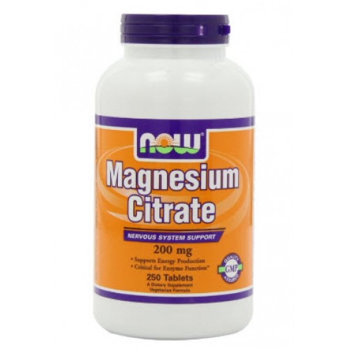 แมกนีเซียม ยี่ห้อ Now Foods Magnesium Citrate 200mg, 250 Tablets