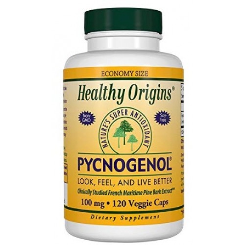 สารสกัดเปลือกสน ยี่ห้อ Healthy Origins Pycnogenol (Nature's Super Antioxidant) 100 mg, 120 Veggie Caps 120เม็ด