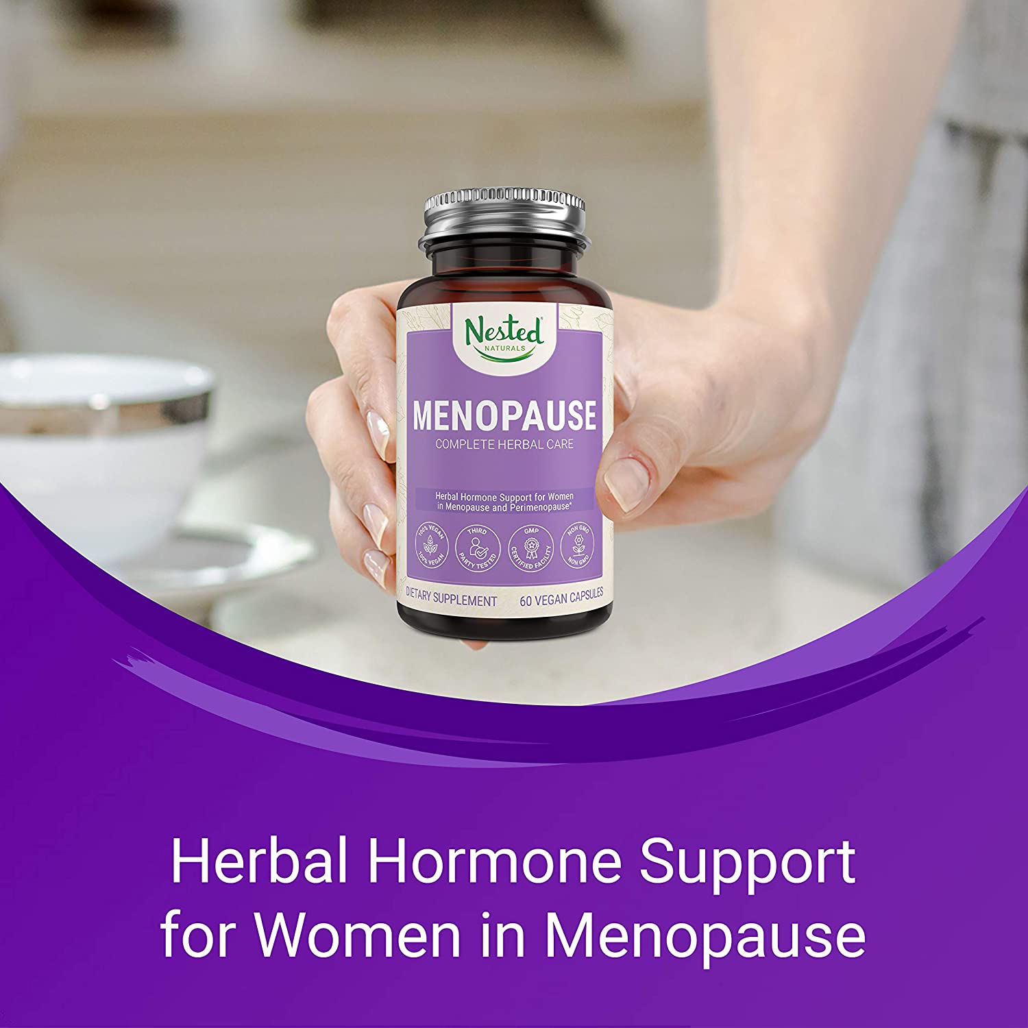 อาหารเสริม Black Cohosh ยี่ห้อที่ไหนดีเป็นอันดับที่ 7 ของอเมริกา	แบล็กโคฮอส	Nested Naturals Menopause Complete Herbal Care Supplement for Women