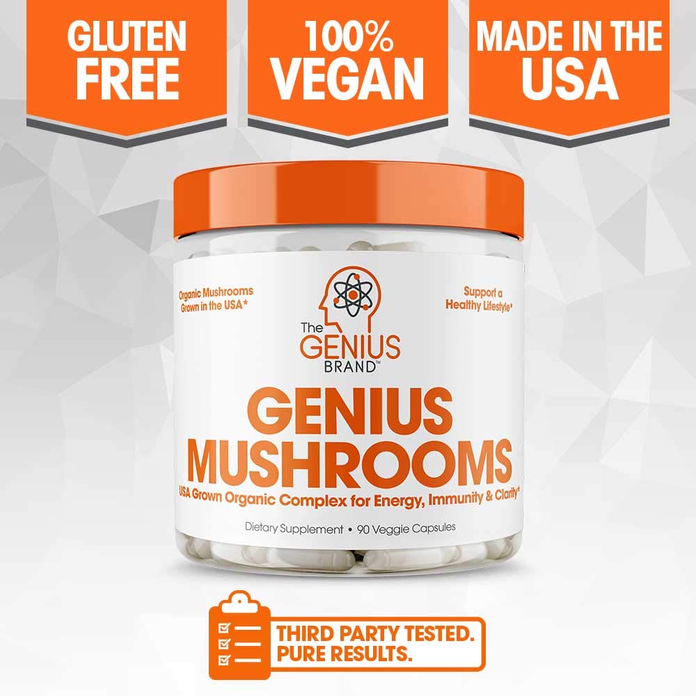 Genius Mushroom – Lions Mane, Cordyceps and Reishi by The Genius Brand