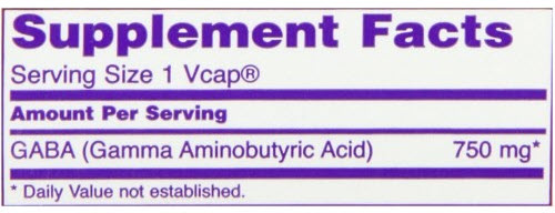 NOW Foods GABA 750mg 100 Vcaps