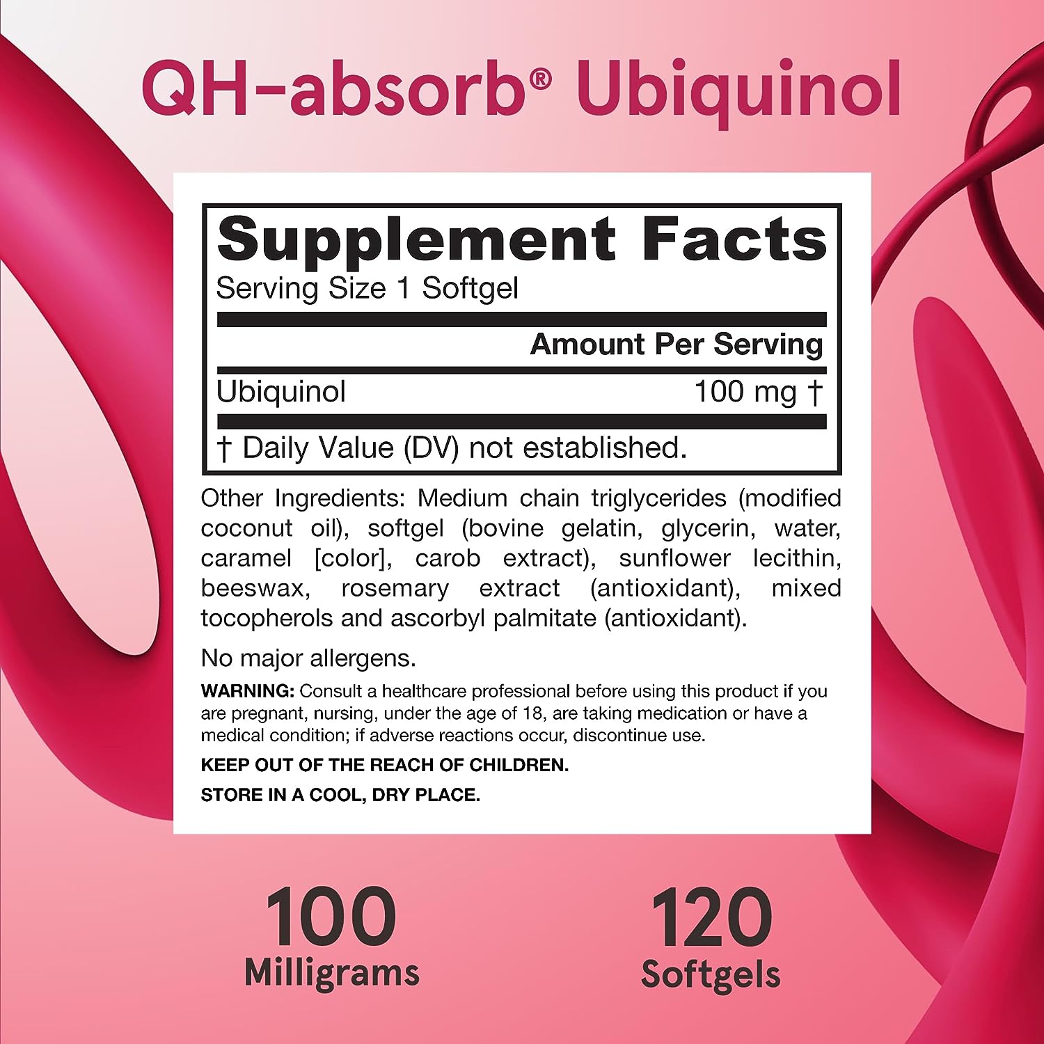 Jarrow Formulas Ubiquinol QH-Absorb, 100 mg ฉลาก