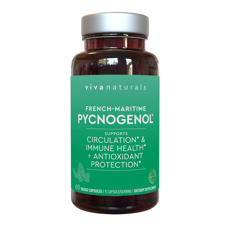 สารสกัดเปลือกสน ยี่ห้อ Viva Naturals Pycnogenol, 100mg, 60 Veggie Capsules