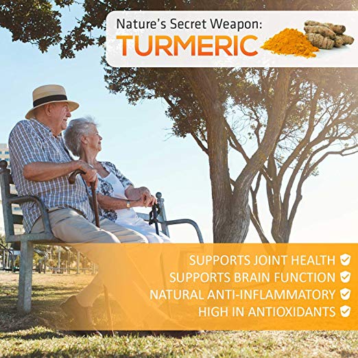 Turmeric Curcumin 120 Capsules by Nature's Nutrition support joint and hearth health, brain function, antioxidants, anti-inflammatory