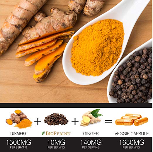 Turmeric Curcumin 120 Capsules by FineVine supplement fact pic