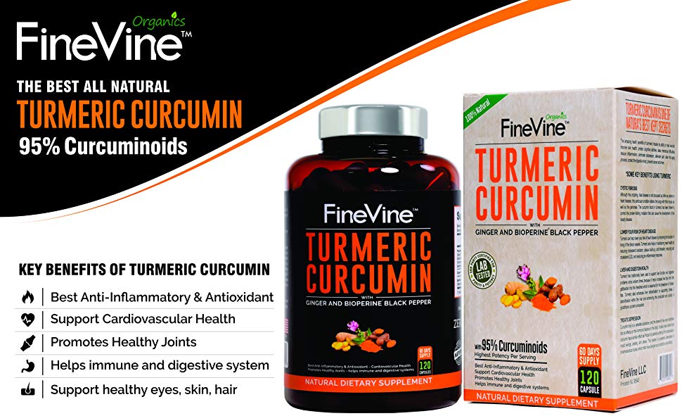 Turmeric Curcumin 120 Capsules by FineVine