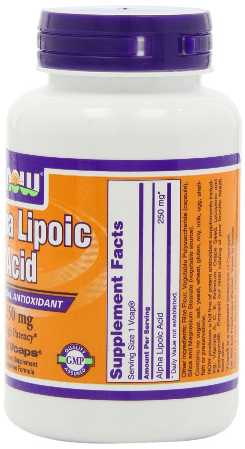 ALA ยี่ห้อที่ขายดีเป็นอันดับที่ 1 ของอเมริกา	NOW Foods Alpha Lipoic Acid 250mg, 120 Vcaps