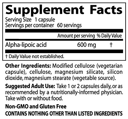 alpha lipoic acid ยี่ห้อ Doctor's Best Alpha-Lipoic Acid (600 Mg) Vegetable Capsules, 60-Count