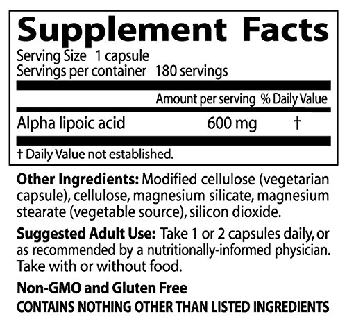 ALA Doctor's Best Alpha-Lipoic Acid, 600 Mg, 180 Veggie Caps