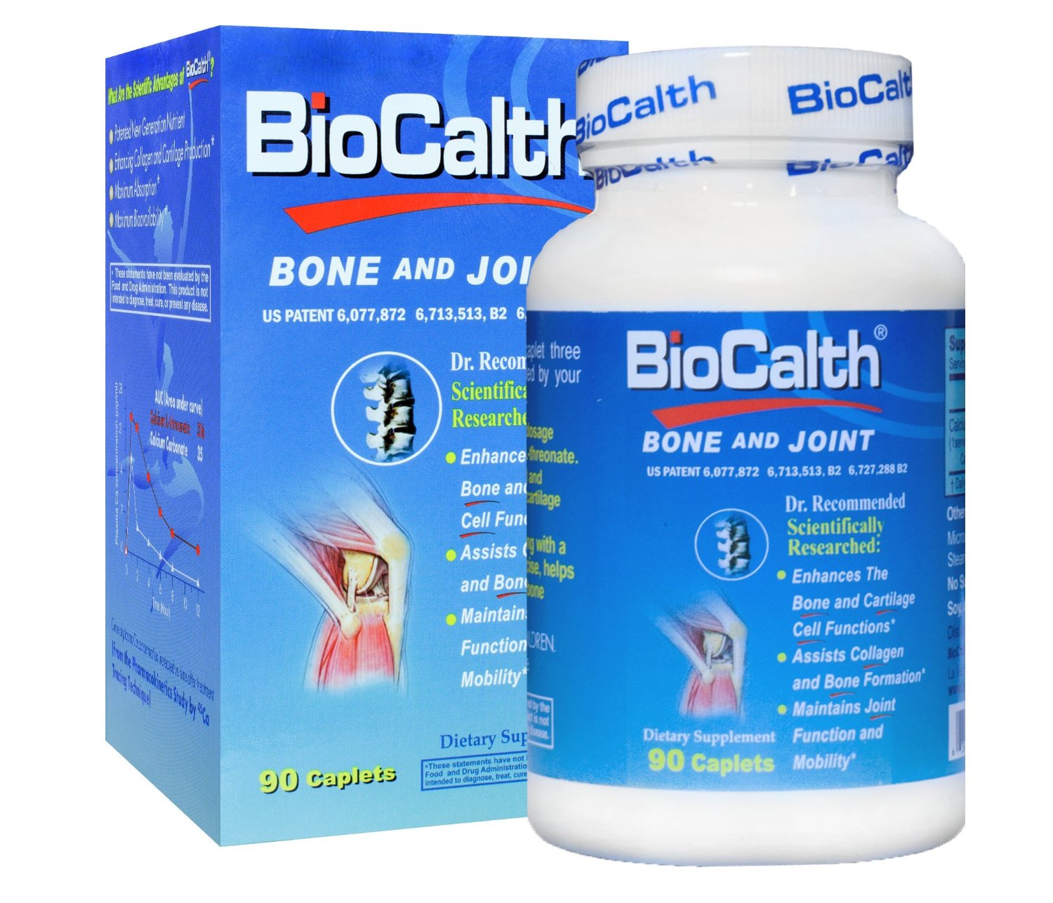BioCalth - Bone and Joint Health Supplement with Calcium L-threonate (90 Caplets)