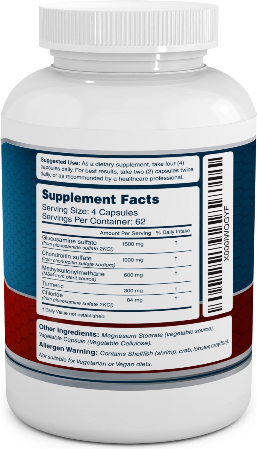 กลูโคซามีน ยี่ห้อที่ขายดีเป็นอันดับที่ 3 ของอเมริกา กลูโคซามีน Glucosamine Chondroitin, MSM & Turmeric Dietary Supplement - 250 Capsules