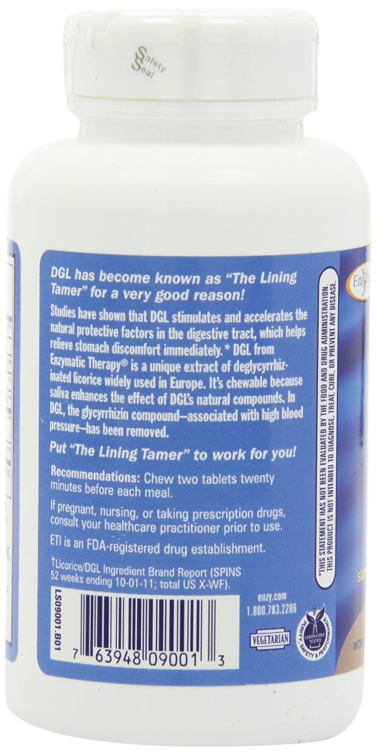 Enzymatic Therapy DGL Original, 100 Chewables