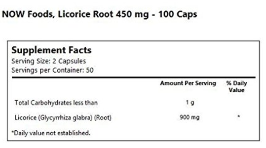 ชะเอมเทศ ยี่ห้อที่ขายดีเป็นอันดับที่ 4 ของอเมริกา NOW Foods, LICORICE ROOT 450mg 100 CAPS