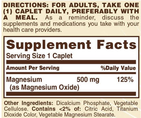 แมกนีเซียม ยี่ห้อที่ขายดีเป็นอันดับที่ 4 ของอเมริกา	ขาย แมกนีเซียม 	Sundown Naturals Magnesium 500 mg, 180 Caplets